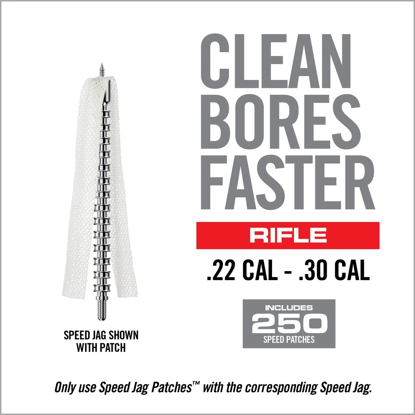 Real Avid Bore-Max Speed Jag Patches Refill - 8" Rifle .22CAL - .30CAL image