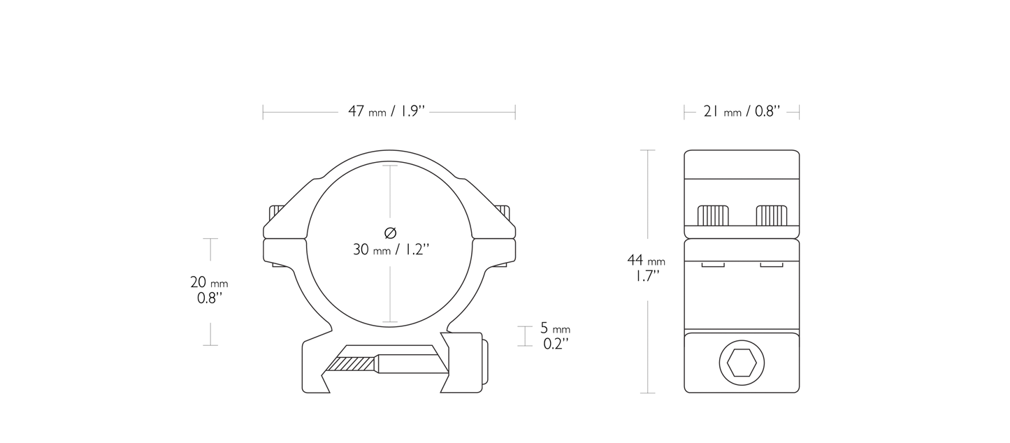 Hawke Match Mount - 30mm, Low image