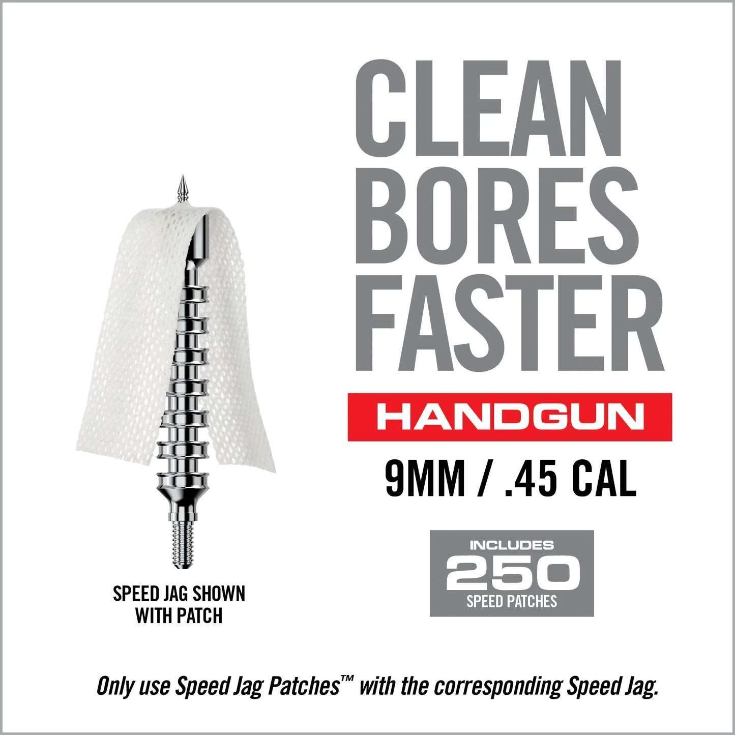 Real Avid Bore-Max Speed Jag Patches Refill - 4" Pistol L 9MM/.45CAL image