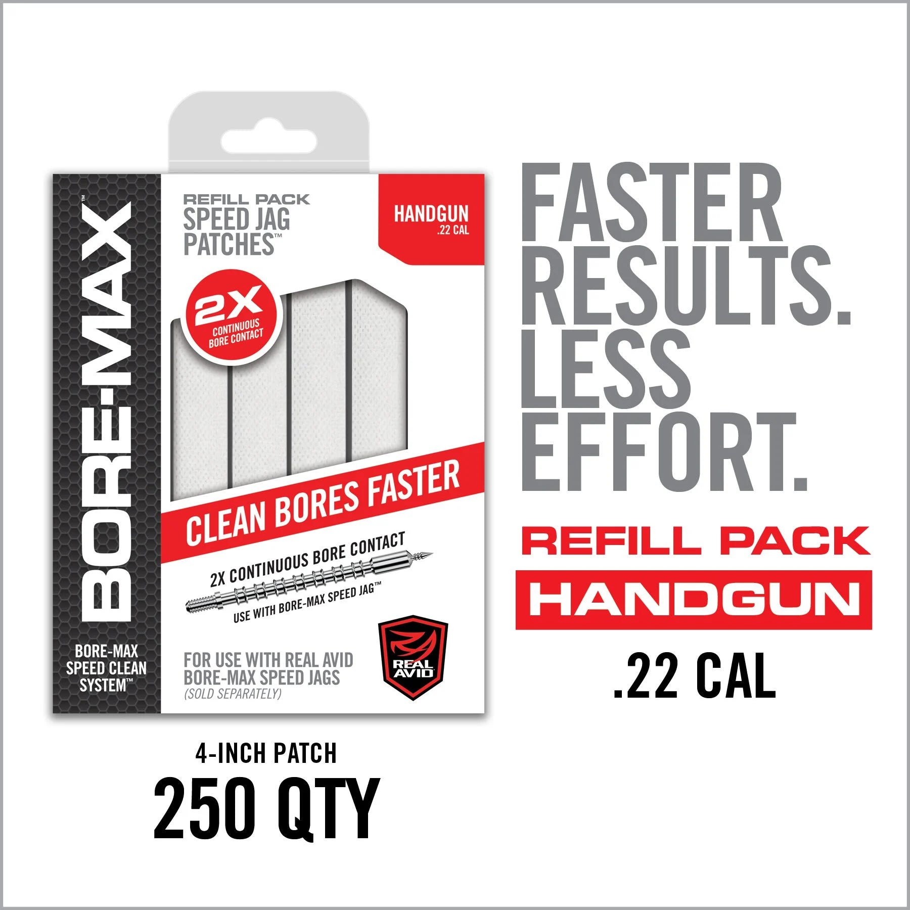 Real Avid Bore-Max Speed Jag Patches Refill - 4" Pistol S .22CAL image