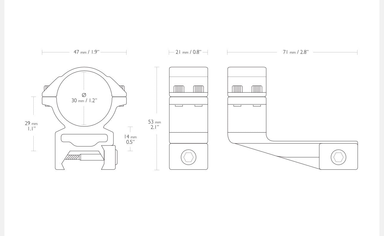 Hawke Extension Ring 30mm 2 Piece Weaver High