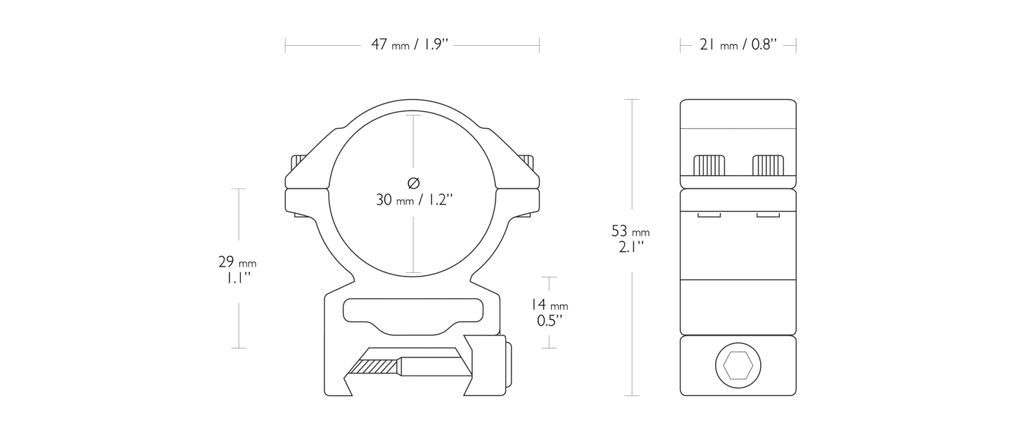 Hawke Match Mount - 30mm, High image